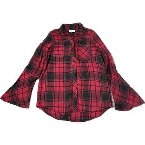 Two by Vince Camuto XS Soft Plaid Flannel Shirt